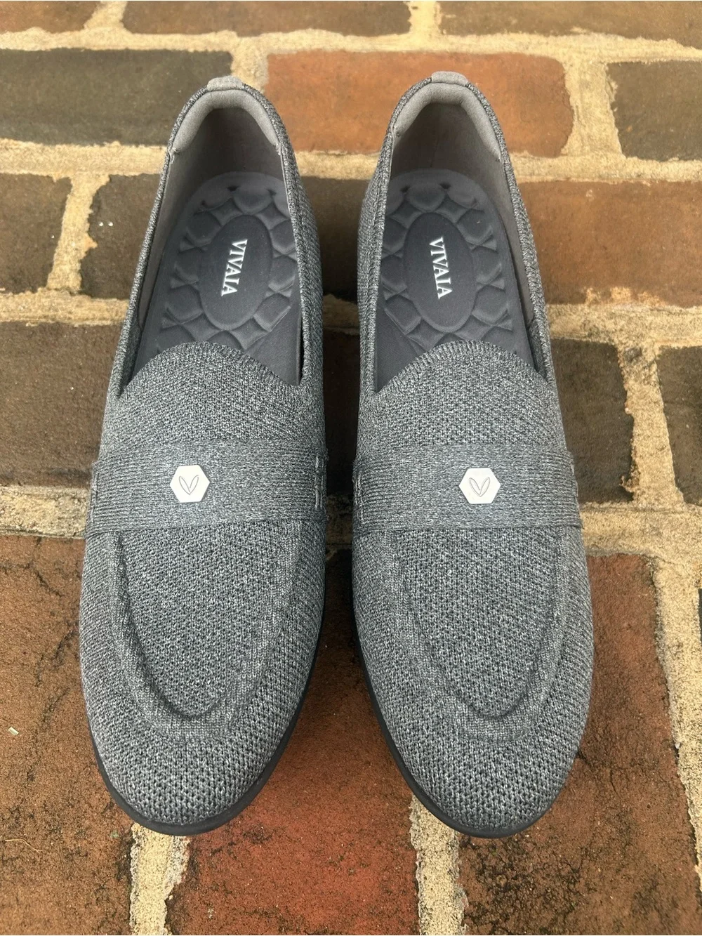 Vivaia Eloise Loafers Charcoal Grey Neutral Knit 43 11